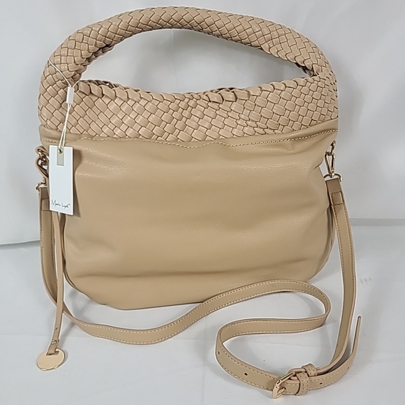 Moda Luxe Crossbody Messenger Vegan Leather Handbag Tan NWT - Picture 1 of 9